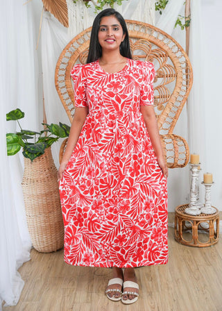 VALENTINE VINE | NON-FEEDING MAXI – PUFF SLEEVES | FULL LENGTH MAXI