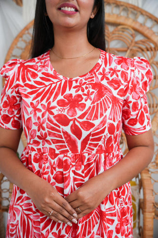 VALENTINE VINE | NON-FEEDING MAXI – PUFF SLEEVES | FULL LENGTH MAXI