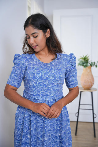 PEARL WHISPER | ZIPLESS MATERNITY MAXI-PUFF SLEEVES | FULL LENGTH MAXI