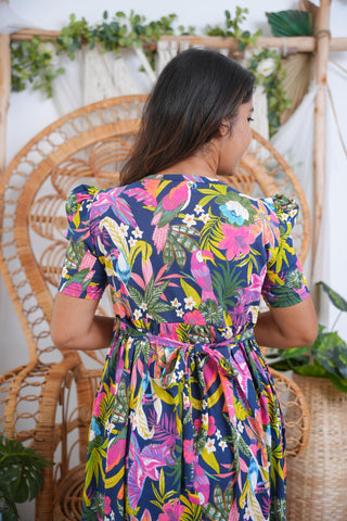 JUNGLE CARNIVAL | NON-FEEDING MAXI – PUFF SLEEVES | FULL LENGTH MAXI