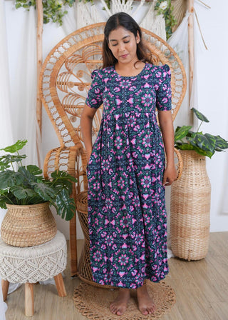 STARRYNIGHT | NON-FEEDING MAXI – PUFF SLEEVES | FULL LENGTH MAXI