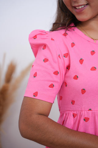 PINK BERRIES | NON-FEEDING MAXI – PUFF SLEEVES | FULL LENGTH MAXI