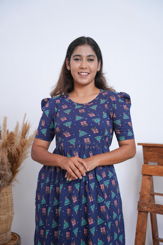 SANTA | NON-FEEDING MAXI – PUFF SLEEVES | FULL LENGTH MAXI