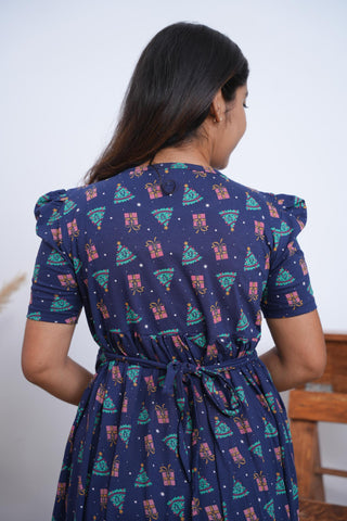 SANTA | NON-FEEDING MAXI – PUFF SLEEVES | FULL LENGTH MAXI