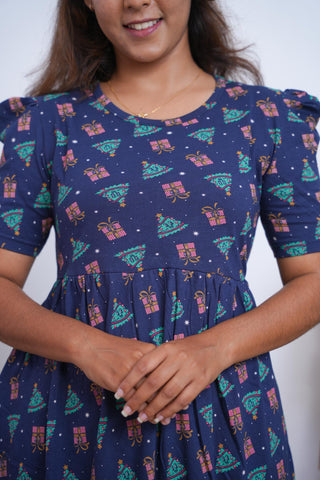 SANTA | NON-FEEDING MAXI – PUFF SLEEVES | FULL LENGTH MAXI