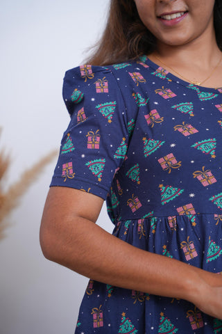 SANTA | NON-FEEDING MAXI – PUFF SLEEVES | FULL LENGTH MAXI