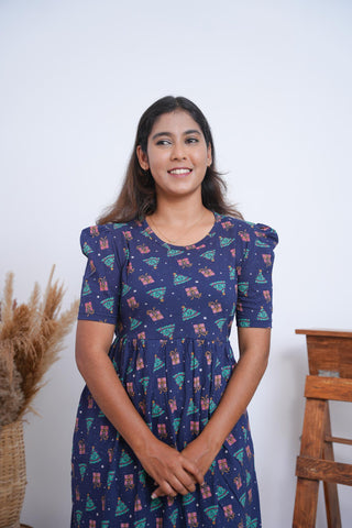 SANTA | NON-FEEDING MAXI – PUFF SLEEVES | FULL LENGTH MAXI