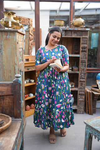 DANCING LOTUS | MATERNITY COTTON MAXI ANKLE LENGTH