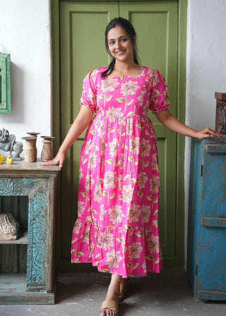 PINK ORCHID | MATERNITY COTTON MAXI ANKLE LENGTH