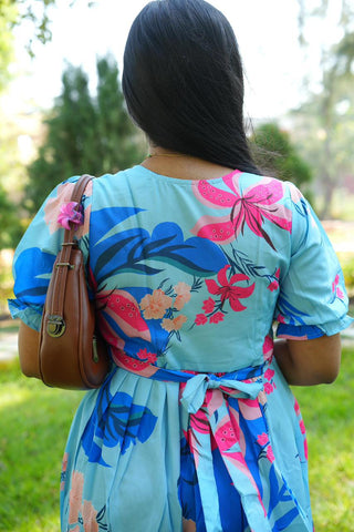 SEAFOAM PLUMERIA | MATERNITY MAXI ANKLE LENGTH