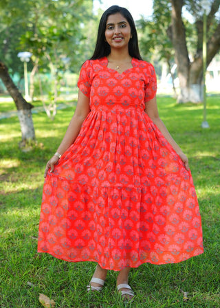 TINY BLOSOOM | MATERNITY GEORGETTE MAXI ANKLE LENGTH