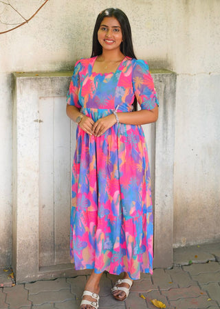 RAINBOW BLOOM | MATERNITY GEORGETTE MAXI ANKLE LENGTH