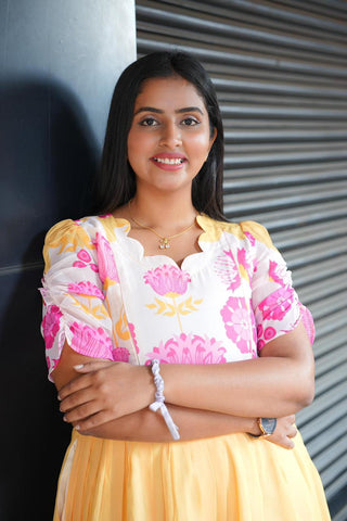 YELLOW GARDENIA | MATERNITY GEORGETTE MAXI ANKLE LENGTH