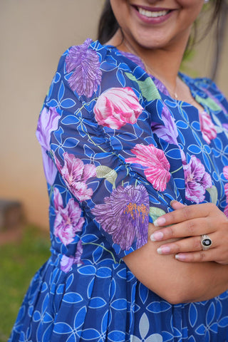 BLUE TRELIS | MATERNITY GEORGETTE MAXI ANKLE LENGTH