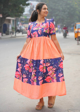 ORANGE HIBISCUS | MATERNITY MAXI FULL LENGTH