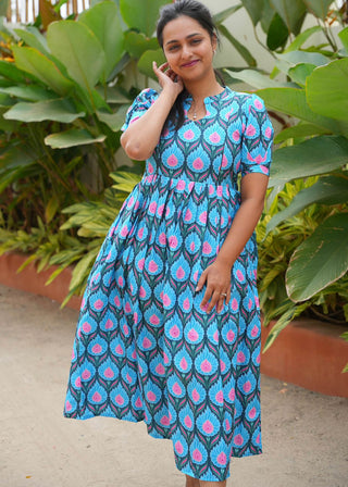 PEACOCK FEATHERS | MATERNITY MAXI ANKLE LENGTH