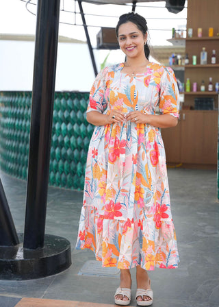 MULTI FLORAL RUFFLE | MATERNITY MAXI ANKLE LENGTH
