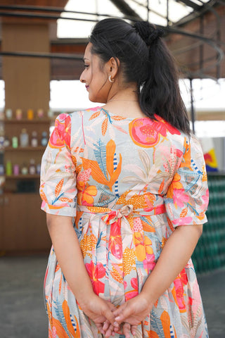 MULTI FLORAL RUFFLE | MATERNITY MAXI ANKLE LENGTH