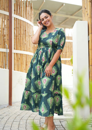GREEN TRELIS | MATERNITY MAXI ANKLE LENGTH