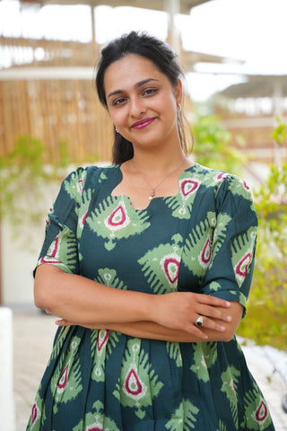 GREEN TRELIS | MATERNITY MAXI ANKLE LENGTH