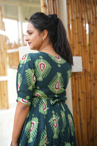 GREEN TRELIS | MATERNITY MAXI ANKLE LENGTH