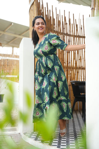 GREEN TRELIS | MATERNITY MAXI ANKLE LENGTH