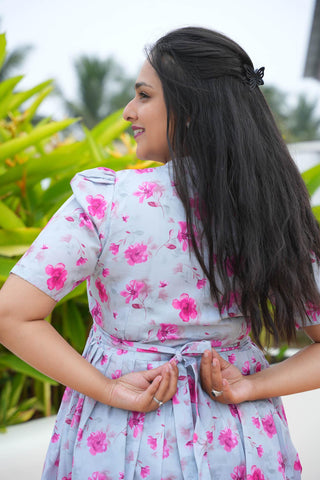 GREY PINK GARDEN | MATERNITY MAXI ANKLE LENGTH