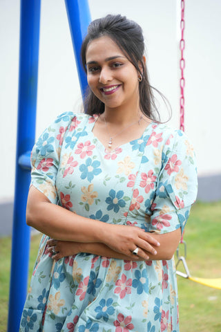 COLOURFUL FLOWERS | MATERNITY MAXI ANKLE LENGTH