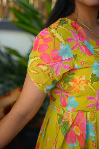 RADIANT FLORA | MATERNITY GEORGETTE MAXI FULL LENGTH