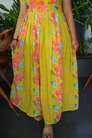 RADIANT FLORA | MATERNITY GEORGETTE MAXI FULL LENGTH