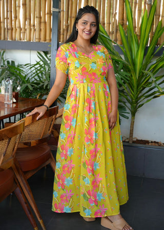 RADIANT FLORA | MATERNITY GEORGETTE MAXI FULL LENGTH