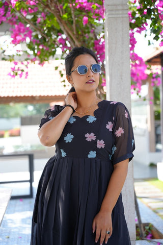 MAJESTIC BLACK | MATERNITY GEORGETTE MAXI FULL LENGTH