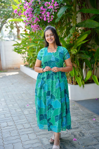 EMERALD MOSAIC | MATERNITY GEORGETTE MAXI ANKLE LENGTH