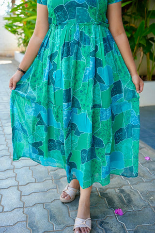 EMERALD MOSAIC | MATERNITY GEORGETTE MAXI ANKLE LENGTH