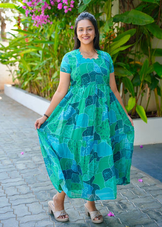 EMERALD MOSAIC | MATERNITY GEORGETTE MAXI ANKLE LENGTH