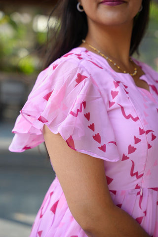 PINK CONFETTI | MATERNITY GEORGETTE MAXI ANKLE LENGTH