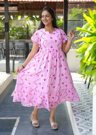 PINK CONFETTI | MATERNITY GEORGETTE MAXI ANKLE LENGTH