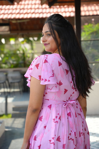 PINK CONFETTI | MATERNITY GEORGETTE MAXI ANKLE LENGTH