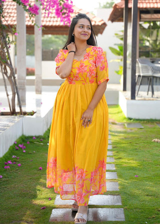 ORANGE GARDENIA | MATERNITY GEORGETTE MAXI FULL LENGTH