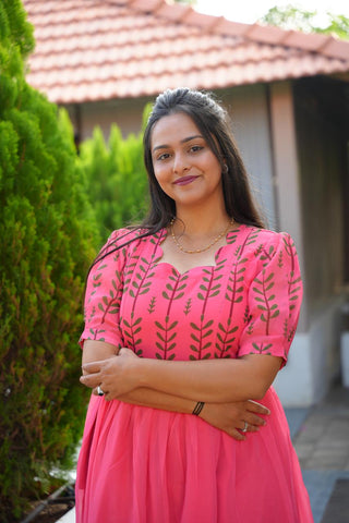 GREEN PETALS | MATERNITY GEORGETTE MAXI FULL LENGTH