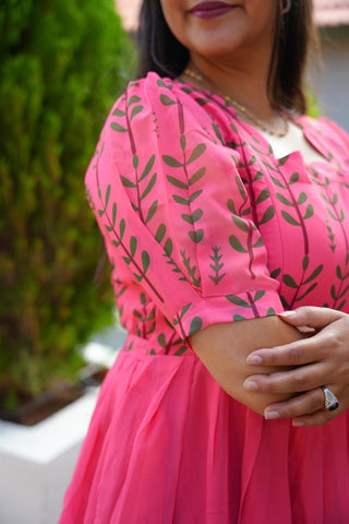 GREEN PETALS | MATERNITY GEORGETTE MAXI FULL LENGTH