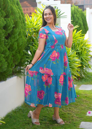 TEAL GARDEN | MATERNITY GEORGETTE MAXI ANKLE LENGTH