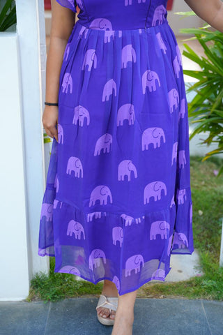 CUTE ELEPHANT | MATERNITY GEORGETTE MAXI ANKLE LENGTH