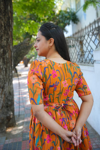 MULTI FLORA | MATERNITY GEORGETTE MAXI ANKLE LENGTH