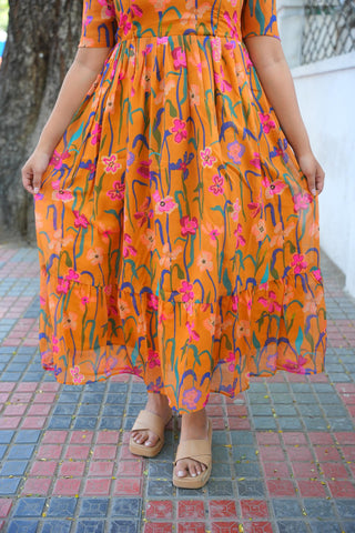 MULTI FLORA | MATERNITY GEORGETTE MAXI ANKLE LENGTH