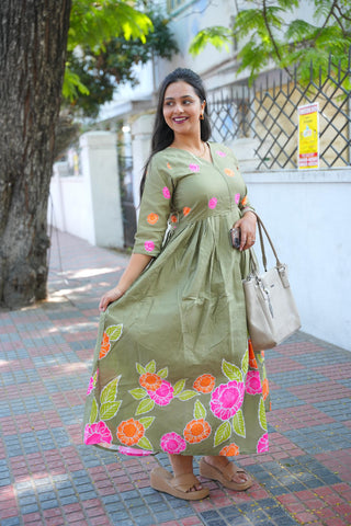 GREEN GARDENIA | MATERNITY MAXI FULL LENGTH