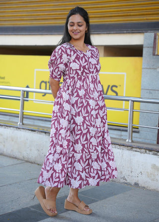 FLOWY LEAVES | MATERNITY MAXI ANKLE LENGTH