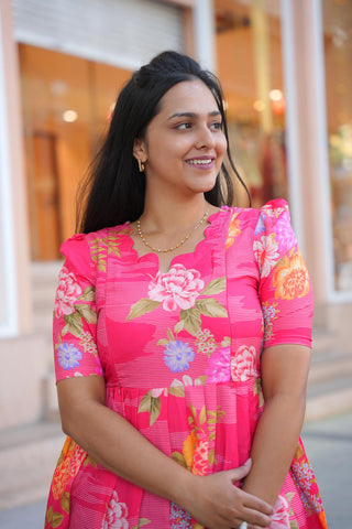 TRIPPY FLOWERS | MATERNITY MAXI ANKLE LENGTH