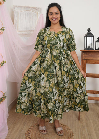 EMERALD LEAVES | MATERNITY MAXI ANKLE LENGTH