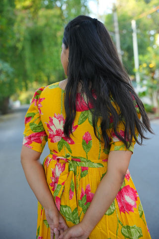 GOLDEN FLOWER | MATERNITY COTTON MAXI ANKLE LENGTH